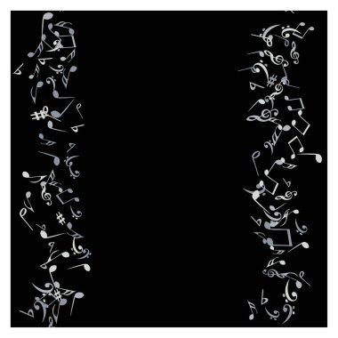 Müzikal İşaretler Notlarla Modern Arkaplan. Asgari Basit Arkaplan.