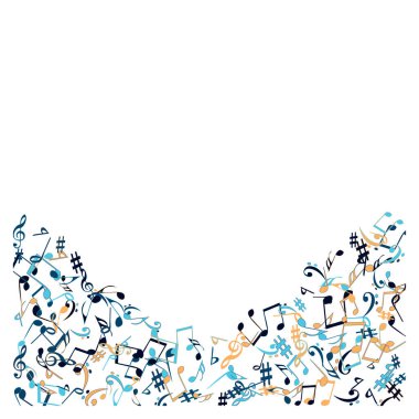 Müzikal İşaretler Notlarla Modern Arkaplan. Asgari Basit Arkaplan.