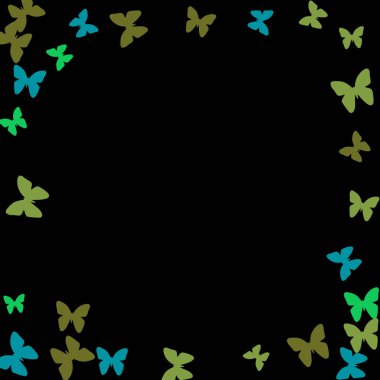 Renkli Kelebeklerle Yaz Arkaplanı. Güzel Kelebek Siluetleriyle Basit Kadınsı Desen