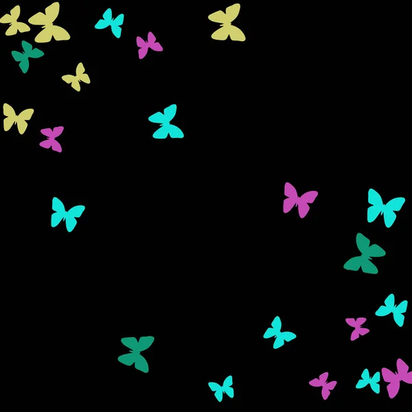 Θερινό Φόντο Πολύχρωμες Πεταλούδες Απλό Γυναικείο Μοτίβο Για Κάρτα Πρόσκληση — Διανυσματικό Αρχείο