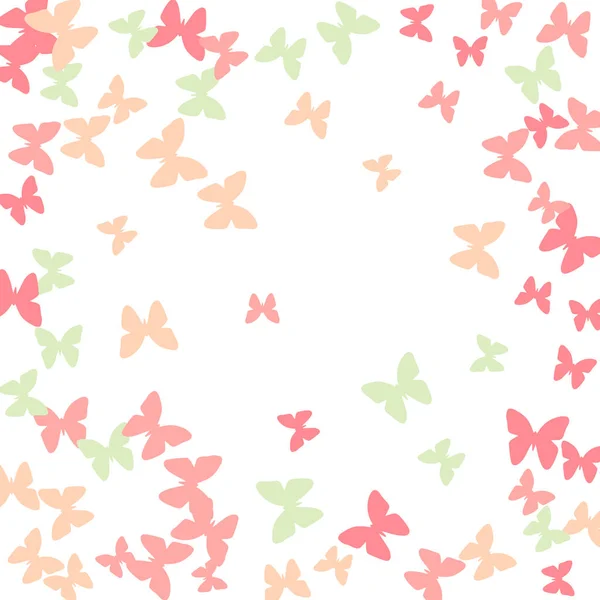 Fondo Verano Con Mariposas Coloridas Patrón Femenino Simple Con Hermosas — Vector de stock