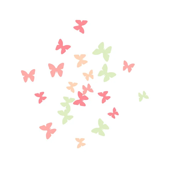 Renkli Kelebeklerle Yaz Arkaplanı Güzel Kelebek Siluetleriyle Basit Kadınsı Desen — Stok Vektör