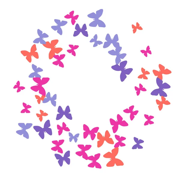 Fond Été Avec Des Papillons Colorés Décoration Tendance Avec Belles — Image vectorielle