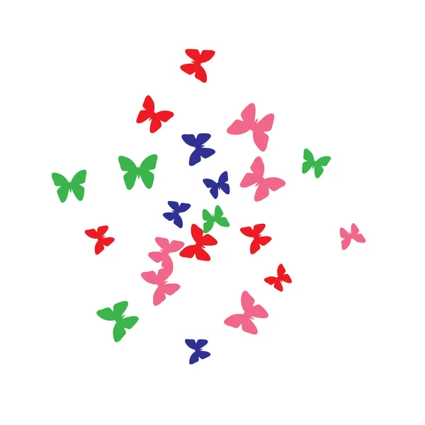 Θερινό Φόντο Πολύχρωμες Πεταλούδες Απλό Γυναικείο Μοτίβο Όμορφες Σιλουέτες Πεταλούδας — Διανυσματικό Αρχείο
