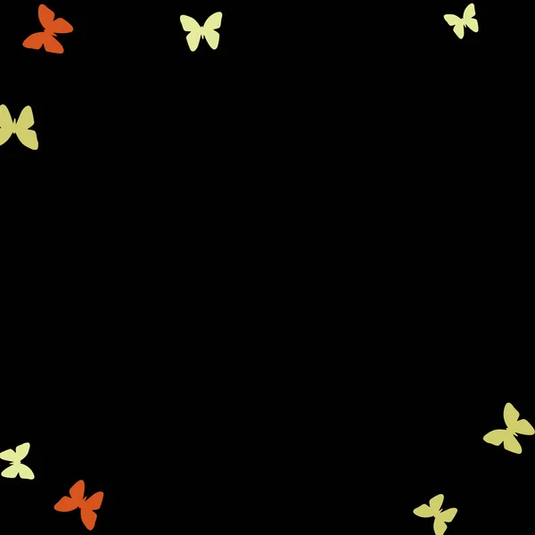 Летний Фон Красочными Бабочками Трендовое Украшение Силуэтами Летучих Мышей Векторный — стоковый вектор