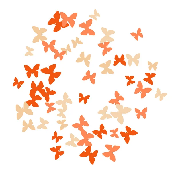 有彩色蝴蝶的夏天背景 简单的卡片 邀请函 印刷品的女性模式 时尚的装饰与美丽的蝴蝶轮廓 有蛾的病媒背景 — 图库矢量图片