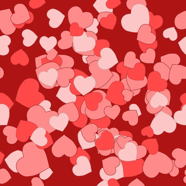 Harten Achtergrond Liefdesstijl Confetti Textuur Romantische Print — Stockvector