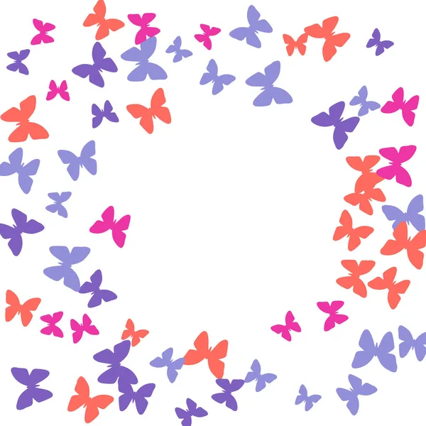 有彩色蝴蝶的夏天背景 简约的女性模式与美丽的蝴蝶轮廓 — 图库矢量图片