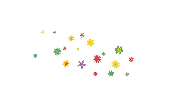 Grazioso Motivo Floreale Con Fiori Piccoli Semplici Biglietto Auguri Poster — Vettoriale Stock