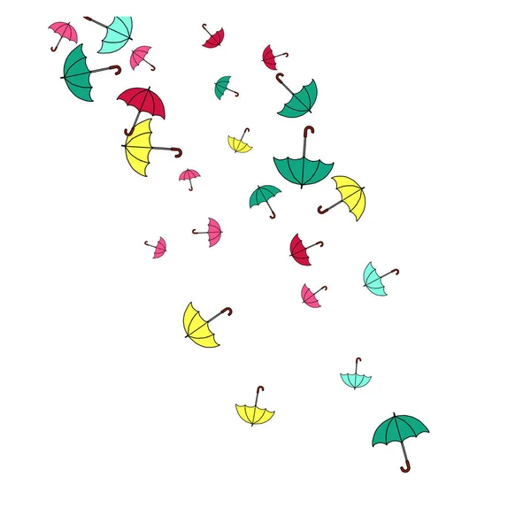 Szép Nyári Háttér Esernyőkkel Esernyők Rajzfilm Ingyenes Stílus — Stock Vector