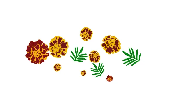 Mooie Bloemmotief Met Mooie Bloemen Voor Wenskaart Poster Bloemen Bladeren — Stockvector