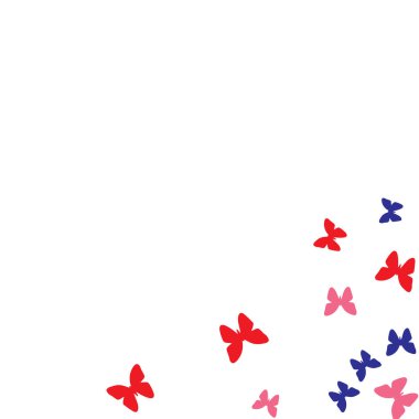 Renkli Kelebeklerle Yaz Arkaplanı. Güzel Kelebek Siluetleriyle Basit Kadınsı Desen