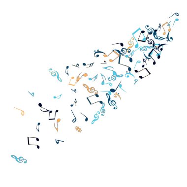 Müzikal İşaretler Notlarla Modern Arkaplan. Vector Element for Musical Poster, Banner, Reklam, Card. Asgari Basit Arkaplan.