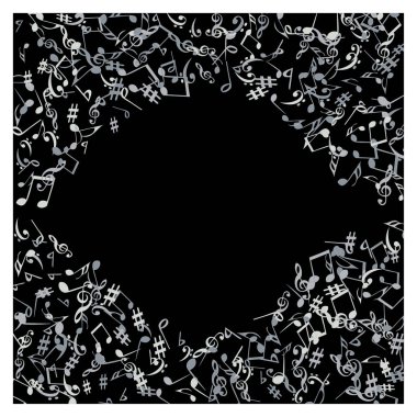 Müzikal İşaretler Notlarla Modern Arkaplan. Asgari Basit Arkaplan.