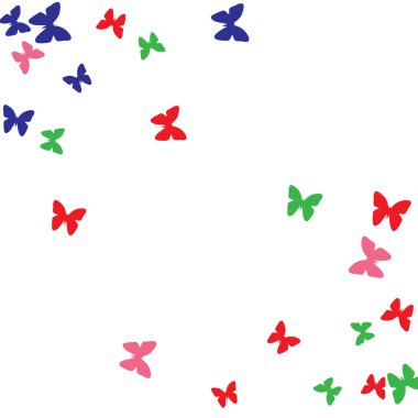 Renkli Kelebeklerle Yaz Arkaplanı. Güzel Kelebek Siluetleriyle Basit Kadınsı Desen