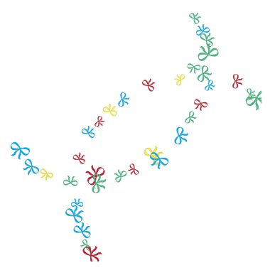 Renkli Fiyonklarla Şenlik Arkaplanı. Vektör illüstrasyonu