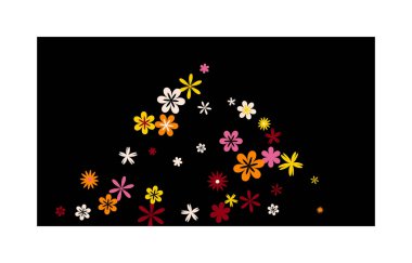 Tebrik kartı ya da poster için Basit Küçük Çiçekler ile narin çiçek deseni. İlkel bir şekilde saf Daisy Flowers. Bahar veya Yaz Tasarımı için Vektör Arkaplanı.