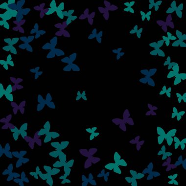 Renkli Kelebeklerle Yaz Arkaplanı. Güzel Kelebek Siluetleriyle Basit Kadınsı Desen