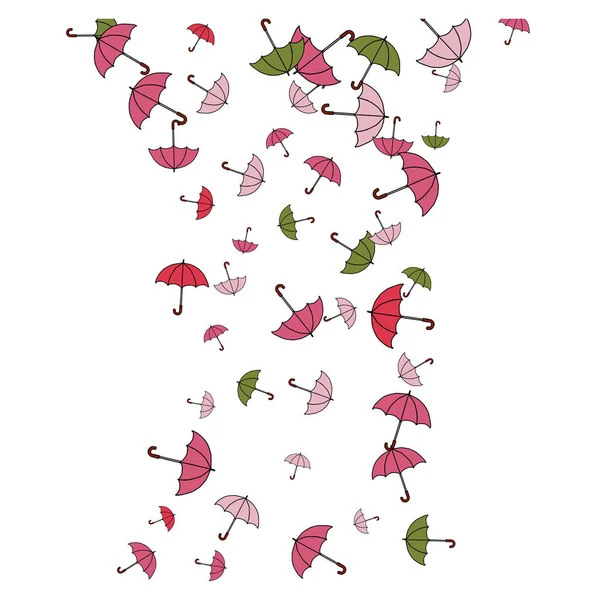 Pretty Summer Background Umbrellas Umbrellas Cartoon Free Style — Stock Vector
