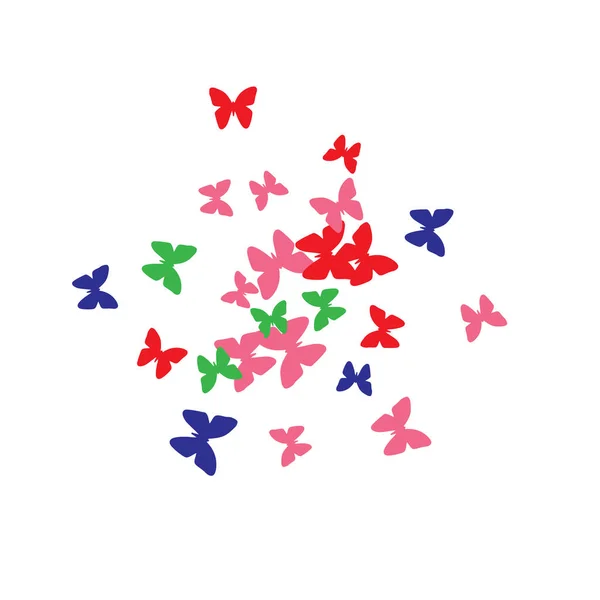 Fond Été Avec Des Papillons Colorés Modèle Féminin Simple Avec — Image vectorielle