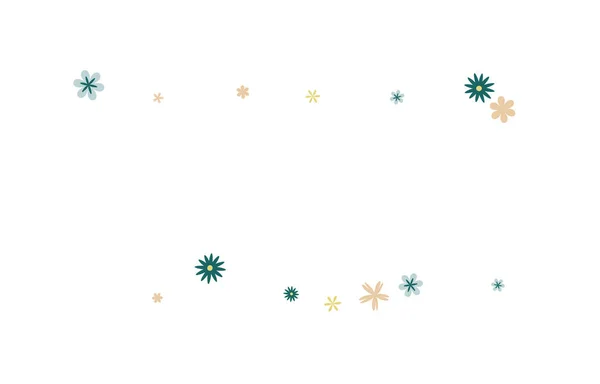 Pěkný Květinový Vzor Jednoduchými Malými Květinami Pro Blahopřání Nebo Plakát — Stockový vektor