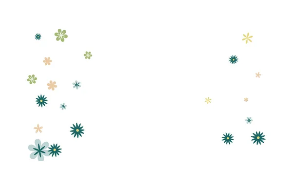 Roztomilý Květinový Vzor Jednoduchými Malými Květinami Pro Blahopřání Nebo Plakát — Stockový vektor