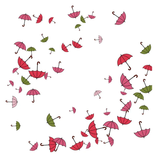 Pěkné Letní Zázemí Deštníky Deštníky Kresleném Stylu Zdarma Vektor Ilustrace — Stockový vektor