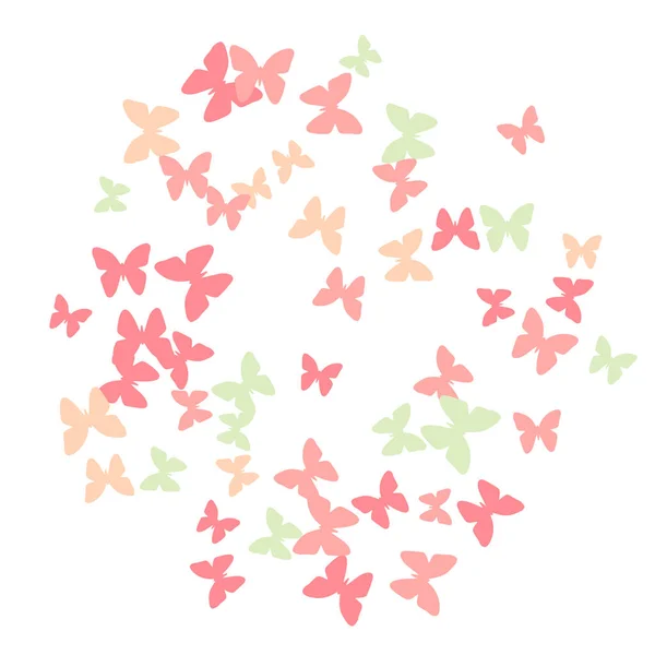 Fondo Verano Con Mariposas Coloridas Patrón Femenino Simple Para Tarjeta — Vector de stock