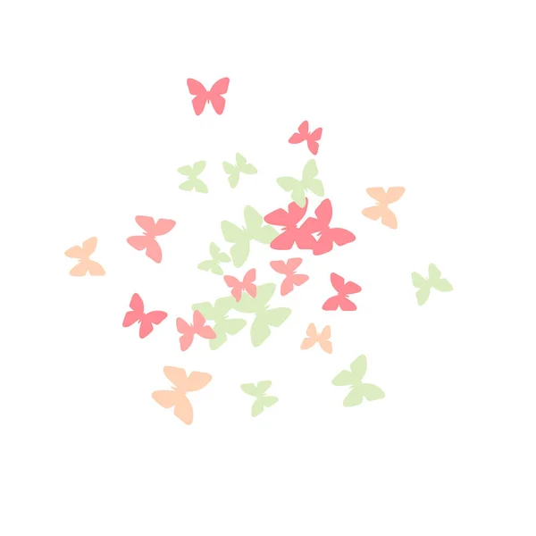 Zomer Achtergrond Met Kleurrijke Vlinders Eenvoudig Vrouwelijk Patroon Met Mooie — Stockvector