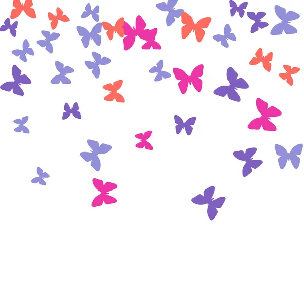 Summer Background Colorful Butterflies Simple Feminine Pattern Beautiful Butterfly Silhouettes — Stock Vector