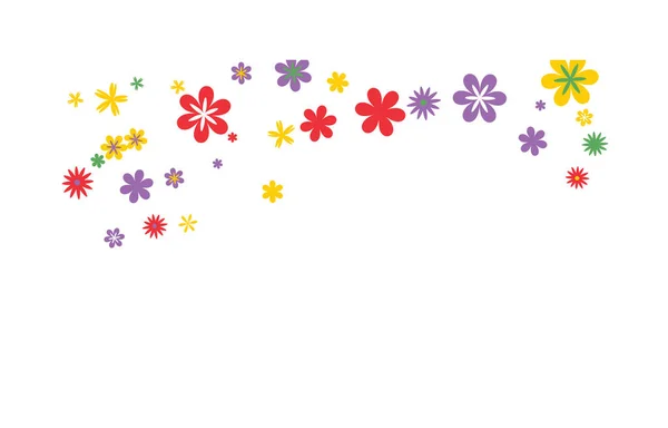 Χαριτωμένο Floral Μοτίβο Απλά Μικρά Λουλούδια Για Ευχετήρια Κάρτα Αφίσα — Διανυσματικό Αρχείο
