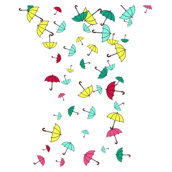 Hübscher Sommerhintergrund Mit Sonnenschirmen Regenschirme Cartoon Free Style — Stockvektor