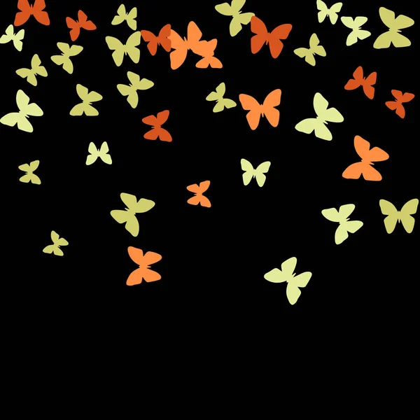 Sommar Bakgrund Med Färgglada Fjärilar Trendig Dekoration Med Vackra Fjärilssilhuetter — Stock vektor