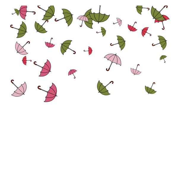 Joli Fond Été Avec Des Parasols Parapluies Dans Style Cartoon — Image vectorielle