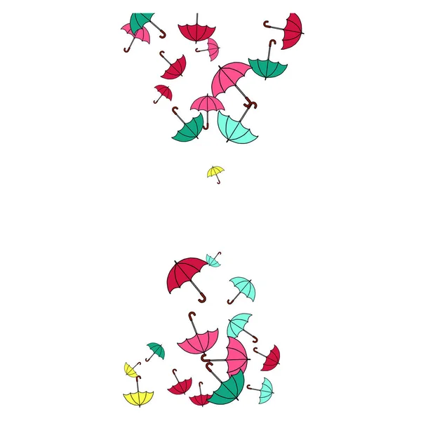 Joli Fond Été Avec Des Parasols Parapluies Dans Style Cartoon — Image vectorielle