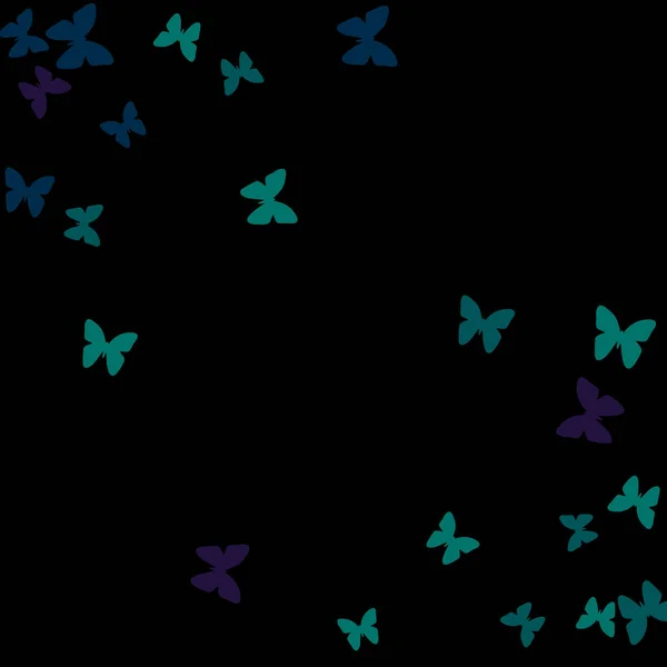 Θερινό Φόντο Πολύχρωμες Πεταλούδες Απλό Γυναικείο Μοτίβο Όμορφες Σιλουέτες Πεταλούδας — Διανυσματικό Αρχείο