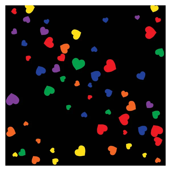 Hearts Background Love Style Confetti Texture Romantic Print — Stock Vector