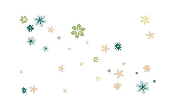Женский Цветочный Узор Простыми Маленькими Цветами Поздравительной Открытки Плаката — стоковый вектор
