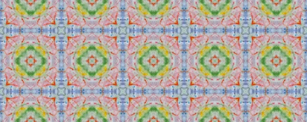 Watercolor Tile Seamless Pattern Mosaic Background Geometric Print Ethnic Design — Stock Photo, Image