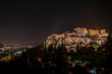 Akropolis gece görüşü Atina 'da