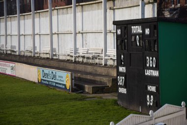 İngiltere, Newcastle 'daki kriket stadyumunda skor tabelası.