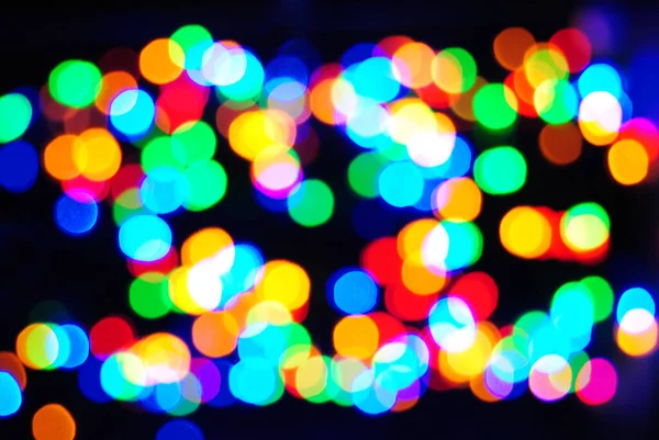 Luzes Natal Embaçadas Coloridas Com Tons Amarelo Vermelho Verde Azul — Fotografia de Stock