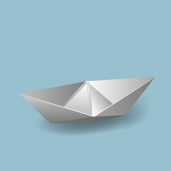 Illustrazioni Vettoriali Con Nave Origami Meravigliosa Barca Giocattolo Carta — Vettoriale Stock