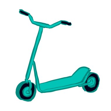 El scooter ile çizilmiş doodle. Özensiz tarzda kroki