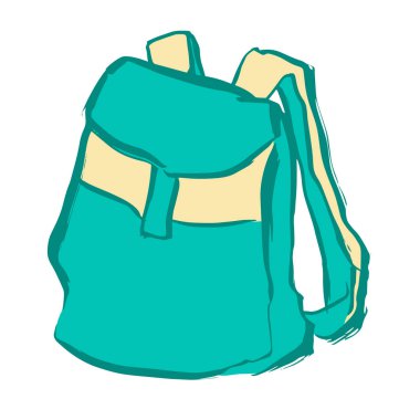 Elle çizilmiş doodle sırt çantası ile. Özensiz tarzda kroki
