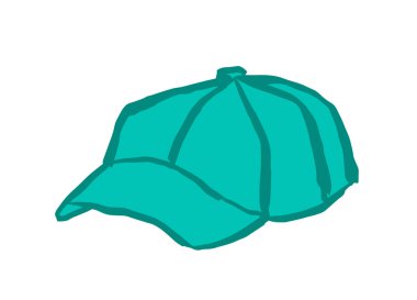 El ile beyzbol şapkası çizilmiş doodle. Özensiz tarzda kroki