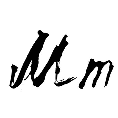 Elle çizilmiş grunge yazı. Mürekkep hat alfabesi