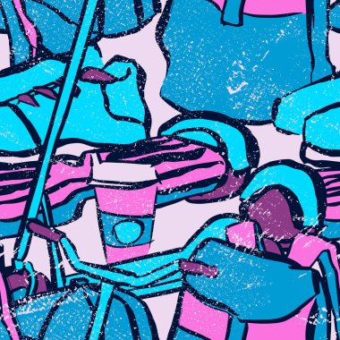 Modern nesne ile el çizilmiş doodle kroki.