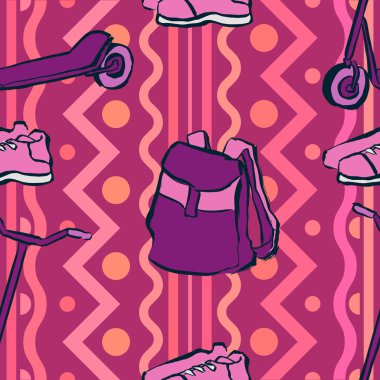 Modern nesne ile el çizilmiş doodle kroki.