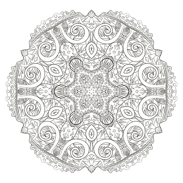 Раскраска Страницы Zentangle Мандала Антистрессовой Терапии — стоковый вектор